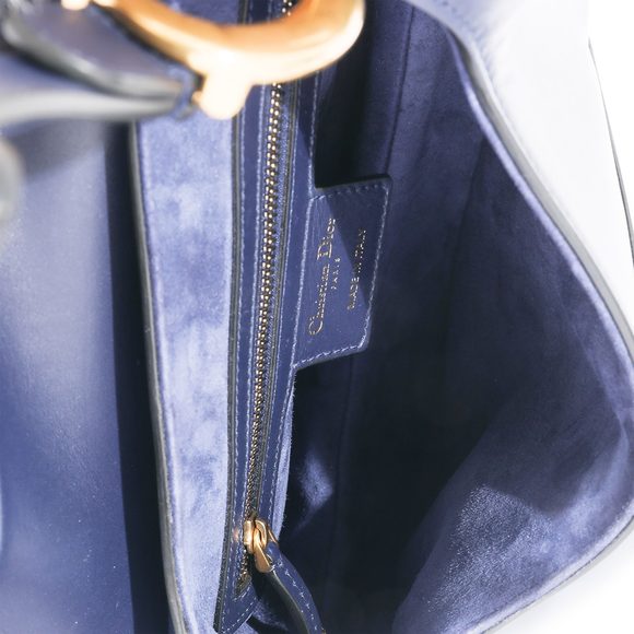Dior Navy Leather Saddle Bag - Picture 4 of 9